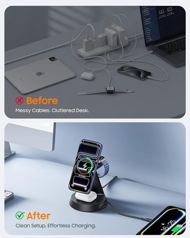 Meifigno 4 in 1 Magnetic Wireless Charger with 20W Fast Retractable Cable in Kuwait