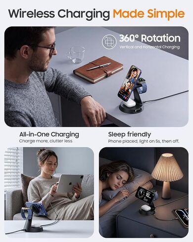 Meifigno 4 in 1 Magnetic Wireless Charger with 20W Fast Retractable Cable in Kuwait