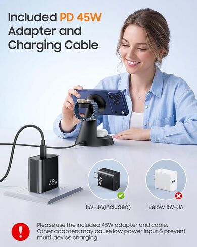 Meifigno 4 in 1 Magnetic Wireless Charger with 20W Fast Retractable Cable in Kuwait