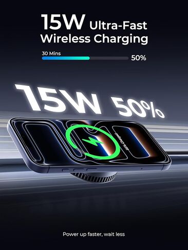 Magnetic Wireless Charger with Active Semiconductor Cooling System,15W Qi2 MagSafe Fast Charging Pad for Gaming & Live Streaming, Phone Cooler for Video Recording for iPhone 17 16 15 14 13 12 Series in Kuwait