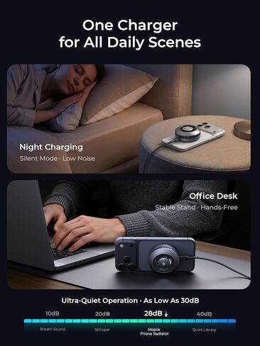 Magnetic Wireless Charger with Active Semiconductor Cooling System,15W Qi2 MagSafe Fast Charging Pad for Gaming & Live Streaming, Phone Cooler for Video Recording for iPhone 17 16 15 14 13 12 Series in Kuwait