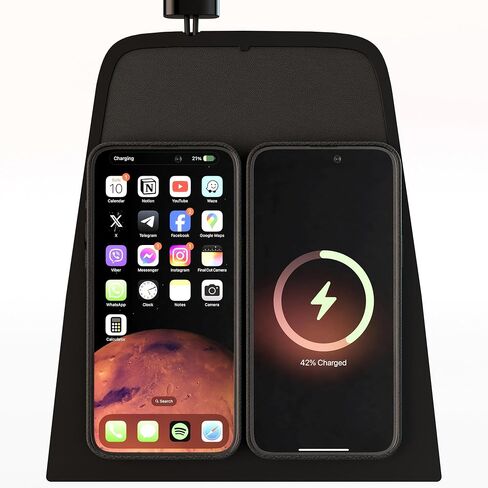 TWRAPS Dual Wireless Charging Pad for Ford Mustang Mach-E 2021-2026, Center Console Phone Charger for iPhone 14 15 16 17 Including Pro & Max, Compatible with MagSafe, 2022 2023 2024 2025 Accessories in Kuwait