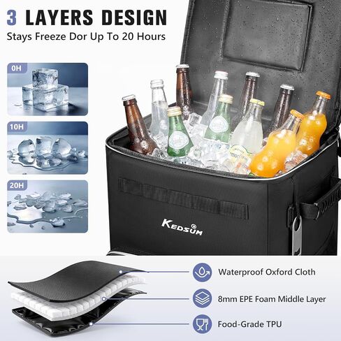 KEDSUM 60-Can 250LB Rolling Cooler, 20H Cold Retention Cooler with Wheels in Kuwait