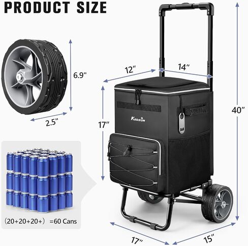 KEDSUM 60-Can 250LB Rolling Cooler, 20H Cold Retention Cooler with Wheels in Kuwait
