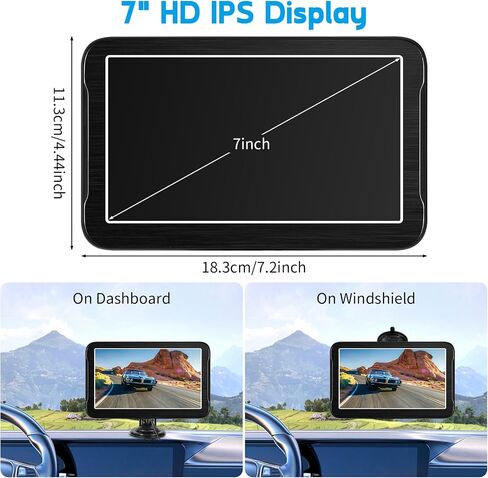 Wired Backup Camera System, 1080P HD 7-Inch Monitor with Suction Cup, Easy Install License Plate Reverse Camera with Night Vision, Plug & Play via Cigarette Lighter for Car, SUV, Pickup in Kuwait