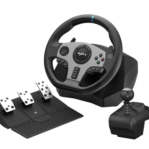 PXN V9 Steering Wheel - Vibration Feedback Gaming Racing Wheel with Shifter and Pedals for PC, PS3, PS4, Xbox One, Xbox Series X/S, and Switch(Used - Like New) in Kuwait