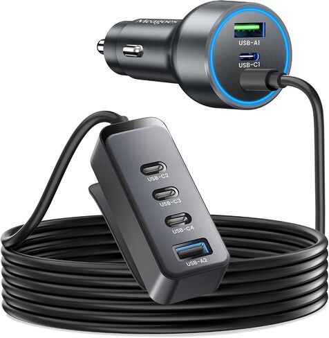 127.5W Fast USB C Car Charger Multiple Ports, 6 Port Road Trip Essentials in Kuwait