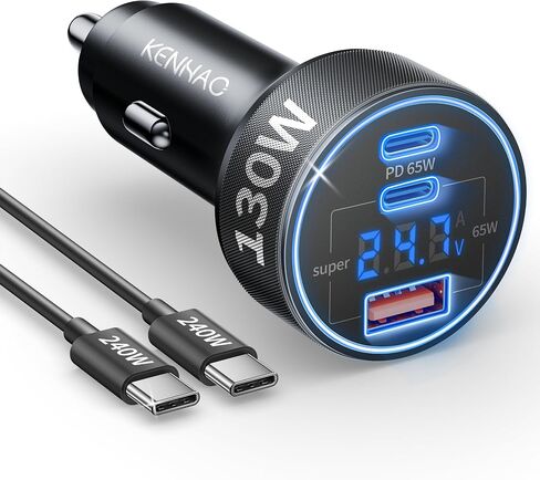 iPhone 17 16 15 Pro Max Car Charger,130W 3Port Super Fast USB C Car Charger in Kuwait