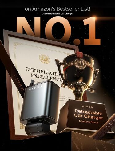 LISEN Retractable Car Charger Gift Box Edition, 84W Cars Phone Charger with Retractable Cable, Car Accessories Gifts for Men Women, 2025, USB C Fast Cars Adapter for iPhone 17 16 15 14 in Kuwait