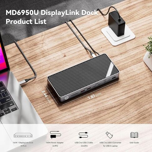Minisopuru MD6950U DisplayLink Docking Station 3 Monitors with 3 HDMI 3 DP in Kuwait