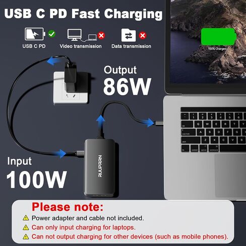 Laptop Docking Station 3 Monitors, 8 in 1 USB C Dock Dongle with 2 HDMI, DP in Kuwait