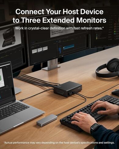 Belkin Docking Station 16 in 1 Triple DisplayLink 100W PD 3 HDMI USB-C Dock in Kuwait