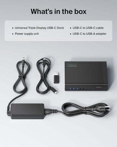 Belkin Docking Station 16 in 1 Triple DisplayLink 100W PD 3 HDMI USB-C Dock in Kuwait
