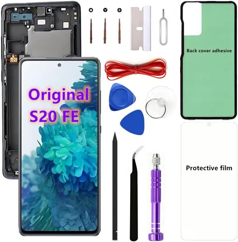 OEM Screen Replacement kit for Samsung Galaxy S20 FE 6.5" Original AMOLED S20FE 5G SM-G781U,SM-G781U1 Display Touch Screen Digitizer Assembly (with Black Frame) in Kuwait