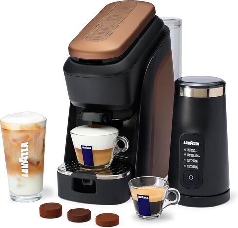 Lavazza Tablì Espresso Machine (Brown) and Milk Frother in Kuwait