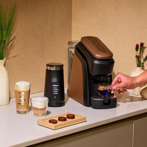 Lavazza Tablì Espresso Machine (Brown) and Milk Frother in Kuwait