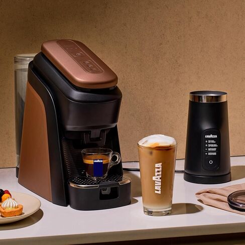 Lavazza Tablì Espresso Machine (Brown) and Milk Frother in Kuwait