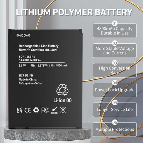 [4800mAh] SCP-76LBPS Battery, 2026 Upgraded Replacement Battery for Kyocera DuraForce DuraForce PRO 3 E7200 in Kuwait