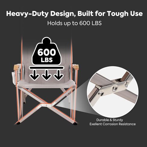 ICECO High Back Camping Chairs for Adults, Heavy Duty Folding Chair for Outside, Portable Outdoor Chairs with Storage Bag, Hold Up 600 LBS Backpack Camping Chair, 10 Years Warranty (Non-Adjustable) in Kuwait