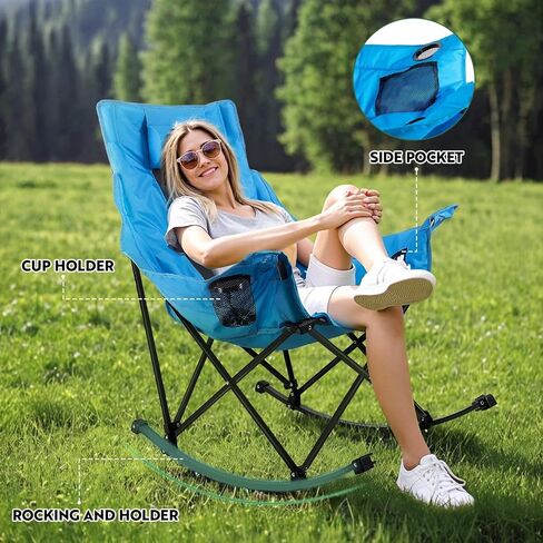 VITESSE Oversized Rocking Camping Chair Heavy Duty Outdoor Camp Chairs in Kuwait