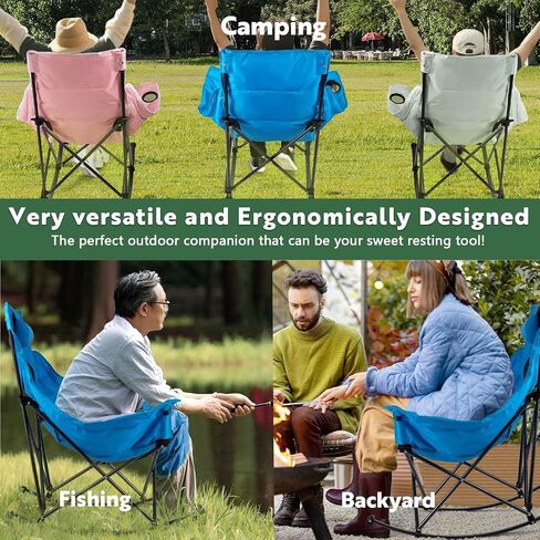 VITESSE Oversized Rocking Camping Chair Heavy Duty Outdoor Camp Chairs in Kuwait