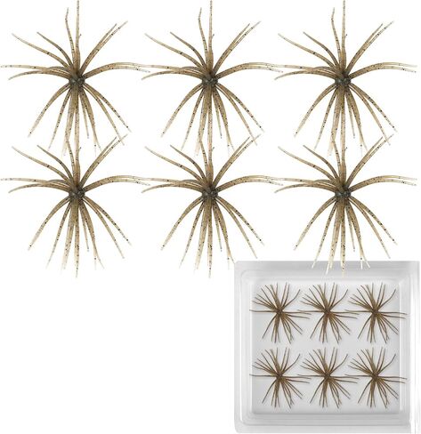 Pawfly 6Pcs Tentacle Fishing Lures Soft Plastic Urchin Dice for Bass Trout in Kuwait