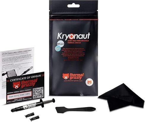 Thermal Grizzly Kryonaut The High Performance Thermal Paste Cooling All Processors, Graphics Cards and Heat Sinks in Computers and Consoles Combo Extra Spatula (Kryonaut 5.5g Combo) in Kuwait