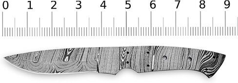 Damascus Handmade Steel Blank Blade | Hand Forged full Tang Steel Knife Blade | Stylish Blade Damscus Material for Making Knives | HUNT-17 (9 Inch) in Kuwait