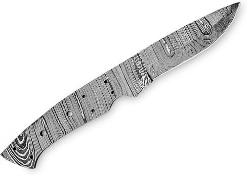 Damascus Handmade Steel Blank Blade | Hand Forged full Tang Steel Knife Blade | Stylish Blade Damscus Material for Making Knives | HUNT-17 (9 Inch) in Kuwait