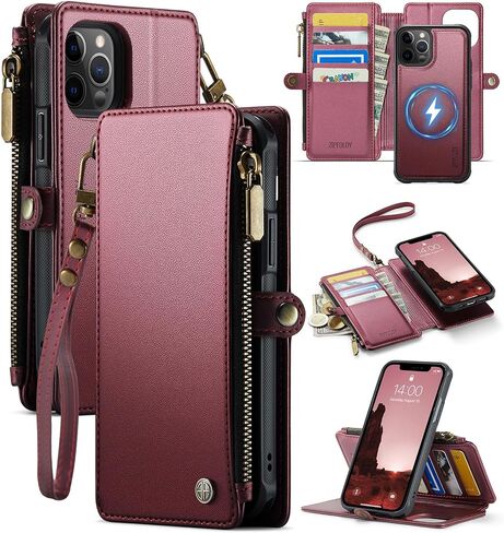 for iPhone 13 Pro Max - Phone Case Wallet Magnetic, Purple in Kuwait