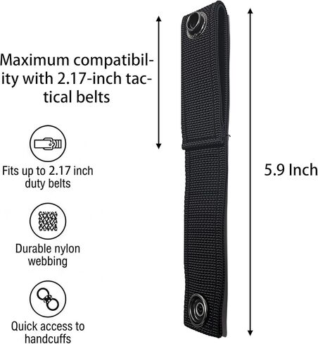 2 Piece Nylon Handcuff Strap Retainer, Single Buckle Slide Duty Belt, Quick Release Clip Hook in Kuwait
