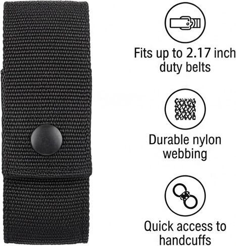 2 Piece Nylon Handcuff Strap Retainer, Single Buckle Slide Duty Belt, Quick Release Clip Hook in Kuwait