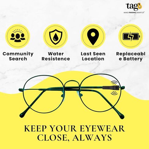 Glasses Tracker- Find Your Glasses Glasses and Apple Find My (iOS only), Eyewear Sunglasses Tracker - Charger Included in Saudi Arabia