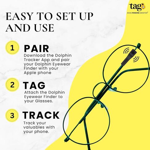 Glasses Tracker- Find Your Glasses Glasses and Apple Find My (iOS only), Eyewear Sunglasses Tracker - Charger Included in Saudi Arabia