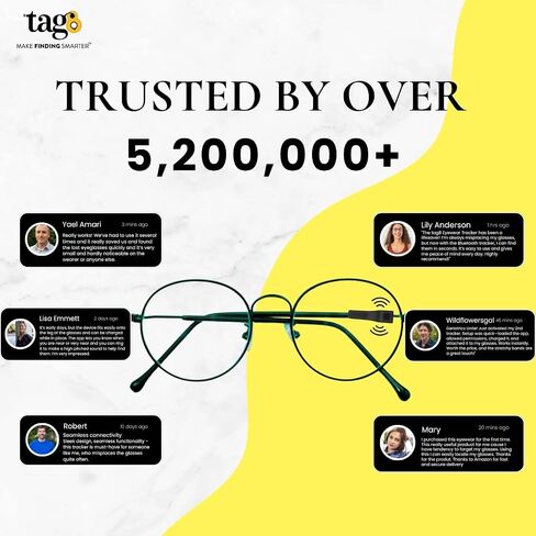 Glasses Tracker- Find Your Glasses Glasses and Apple Find My (iOS only), Eyewear Sunglasses Tracker - Charger Included in Saudi Arabia