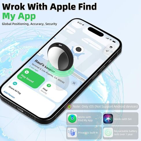 4 Packs Tracker Tags Compatible with Find My (iOS Only), Bluetooth Tracker Tags, Smart Keys Finder and Item Locator with Waterproof Case for Wallet Luggage Backpack (2Black+2White) in Kuwait