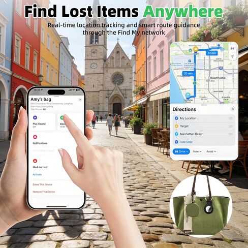 4 Packs Tracker Tags Compatible with Find My (iOS Only), Bluetooth Tracker Tags, Smart Keys Finder and Item Locator with Waterproof Case for Wallet Luggage Backpack (2Black+2White) in Kuwait