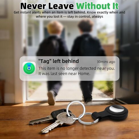 4 Packs Tracker Tags Compatible with Find My (iOS Only), Bluetooth Tracker Tags, Smart Keys Finder and Item Locator with Waterproof Case for Wallet Luggage Backpack (2Black+2White) in Kuwait