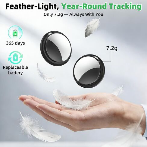 4 Packs Tracker Tags Compatible with Find My (iOS Only), Bluetooth Tracker Tags, Smart Keys Finder and Item Locator with Waterproof Case for Wallet Luggage Backpack (2Black+2White) in Kuwait
