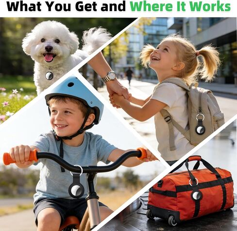 4 Packs Tracker Tags Compatible with Find My (iOS Only), Bluetooth Tracker Tags, Smart Keys Finder and Item Locator with Waterproof Case for Wallet Luggage Backpack (2Black+2White) in Kuwait