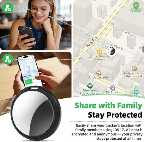 4 Packs Tracker Tags Compatible with Find My (iOS Only), Bluetooth Tracker Tags, Smart Keys Finder and Item Locator with Waterproof Case for Wallet Luggage Backpack (2Black+2White) in Kuwait