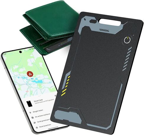 CooAoo Wallet Tracker Card Android, IP68 Waterproof Smart Card Luggage Tracker Compatible with Google Find Hub (Android Only), Rechargeable Item Locator Finder, Slim Tracking Card for Wallet, Black in Kuwait