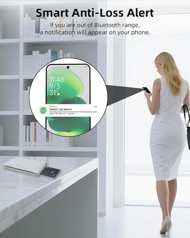 CooAoo Wallet Tracker Card Android, IP68 Waterproof Smart Card Luggage Tracker Compatible with Google Find Hub (Android Only), Rechargeable Item Locator Finder, Slim Tracking Card for Wallet, Black in Kuwait