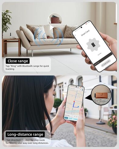 CooAoo Wallet Tracker Card Android, IP68 Waterproof Smart Card Luggage Tracker Compatible with Google Find Hub (Android Only), Rechargeable Item Locator Finder, Slim Tracking Card for Wallet, Black in Kuwait