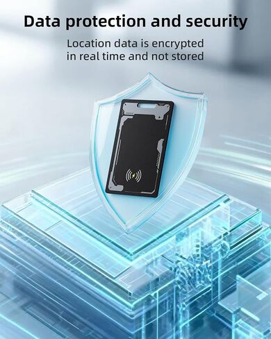 CooAoo Wallet Tracker Card Android, IP68 Waterproof Smart Card Luggage Tracker Compatible with Google Find Hub (Android Only), Rechargeable Item Locator Finder, Slim Tracking Card for Wallet, Black in Kuwait