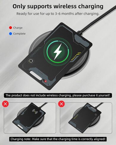 CooAoo Wallet Tracker Card Android, IP68 Waterproof Smart Card Luggage Tracker Compatible with Google Find Hub (Android Only), Rechargeable Item Locator Finder, Slim Tracking Card for Wallet, Black in Kuwait
