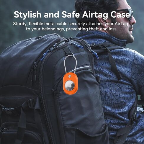 DDJ 4-Pack for AirTag Holder Keychain with Luggage Tag, IPX8 Waterproof Case for Apple AirTags,[Screw Cable Lock], Name ID Label for Travel Luggage/kids/Backpack/Pet Collar/Key (Black/Orange/Blue/Red) in Kuwait
