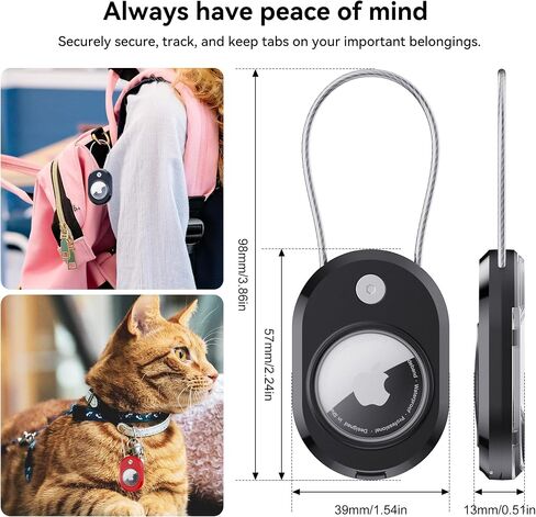 DDJ 4-Pack for AirTag Holder Keychain with Luggage Tag, IPX8 Waterproof Case for Apple AirTags,[Screw Cable Lock], Name ID Label for Travel Luggage/kids/Backpack/Pet Collar/Key (Black/Orange/Blue/Red) in Kuwait