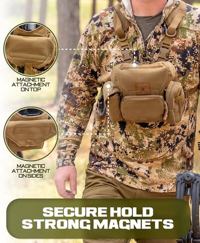 Lone Trail Binocular Harness & Hand Warmer Bundle – Waterproof Bino Chest Pack with Rangefinder Pouch + Sherpa Fleece Hunting Hand Muff | Lightweight, Weather-Resistant Hunting Gear Set in Kuwait