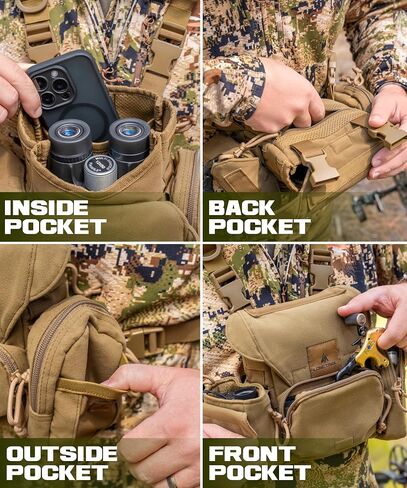 Lone Trail Binocular Harness & Hand Warmer Bundle – Waterproof Bino Chest Pack with Rangefinder Pouch + Sherpa Fleece Hunting Hand Muff | Lightweight, Weather-Resistant Hunting Gear Set in Kuwait